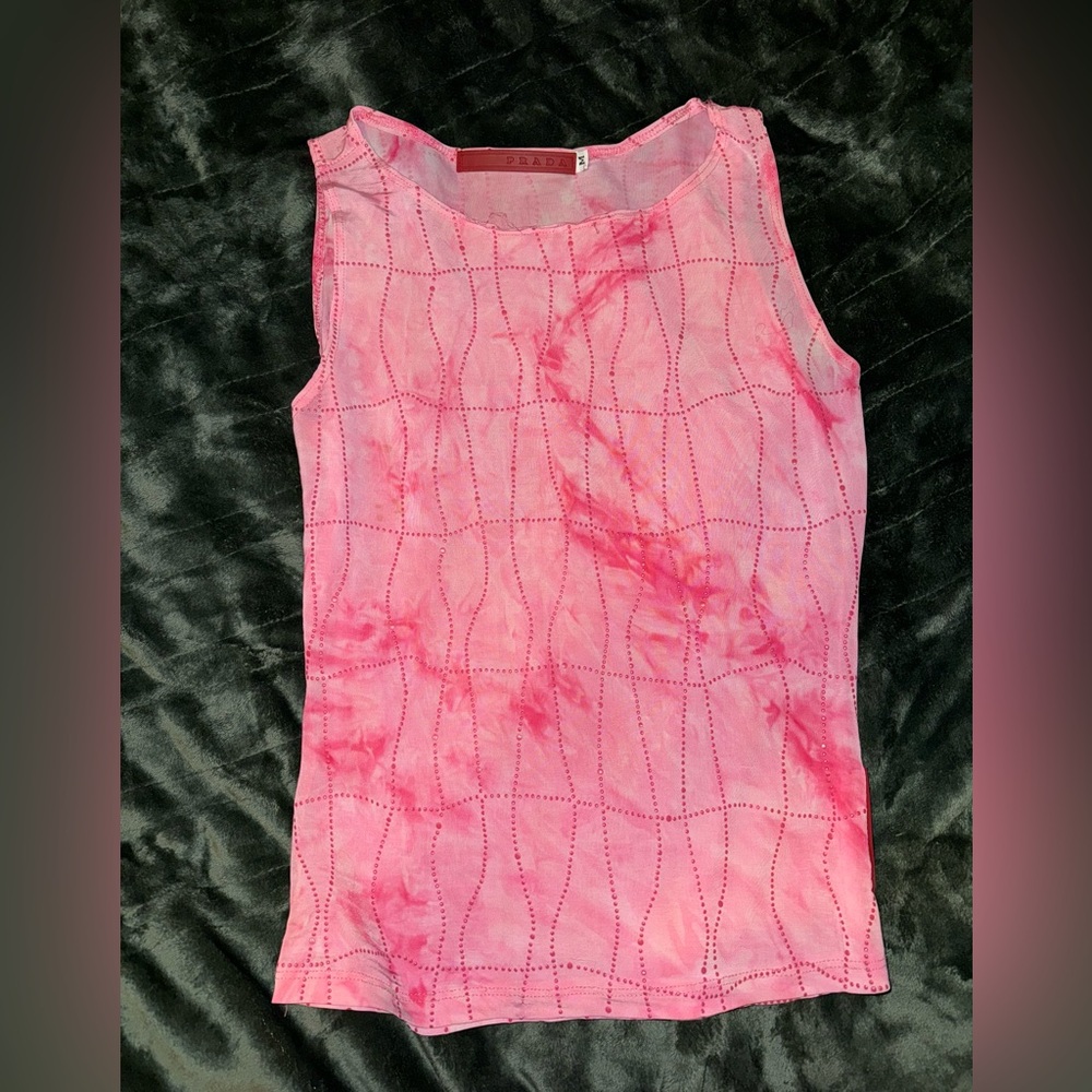Vintage Prada pink mesh shirt